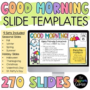 Preview of Holiday and Seasonal Good Morning Slides BUNDLE