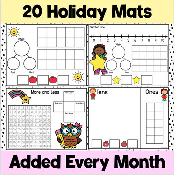 Holiday and Seasonal Math Mats Growing Bundle