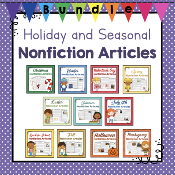 Preview of Holiday and Seasonal Nonfiction Articles and Writing Report Templates