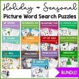 Holiday and Seasonal Word Puzzles Bundle - Word Search Puz