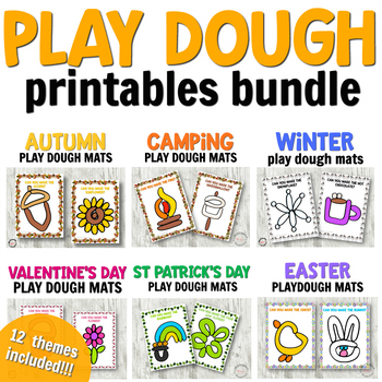 Preview of Holiday and Seasonal Play Dough Mats for Fine Motor Activities