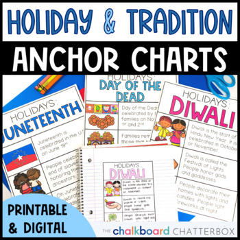 Preview of Holiday and Tradition Anchor Charts | Kindergarten and First Grade