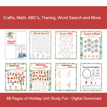 Preview of Holiday and Winter Unit Study - Multiple Ages - 88 Pages
