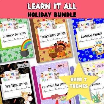 Preview of Holiday Preschool and kindergarten worksheets | Print and go bundle lessons