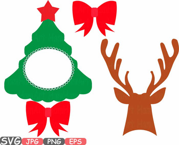 Download Holiday Clipart Christmas Cards Decoration Tree Gift Santa Rudolph Frame 575s