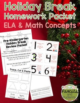 5th grade holiday homework packet