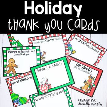 Holiday or Winter Thank You Cards by Miss Danielle Murphy | TpT