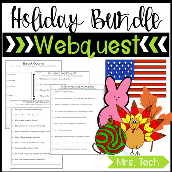 Preview of Holiday's Webquest Bundle
