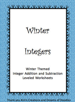 Preview of Winter themed differentiated integer operations