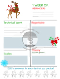 Holiday-themed December Assignment Sheets for music teachers