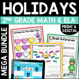 Holidays Activities No Prep Math and ELA Printable Workshe