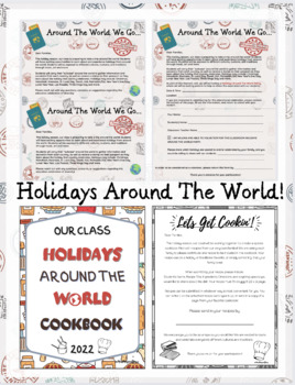 Preview of Holidays Around The World Bundle - Parent Letter, Party Invitation, Cookbook