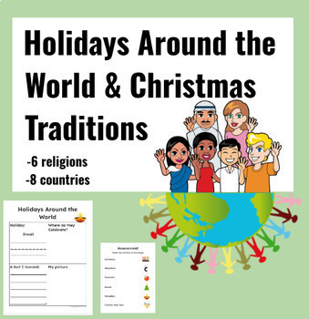 Preview of Holidays Around The World. Christmas Traditions. Activities kindergarten 1st 2nd