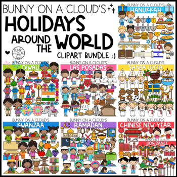 Preview of Holidays Around The World Clipart Bundle by Bunny On A Cloud