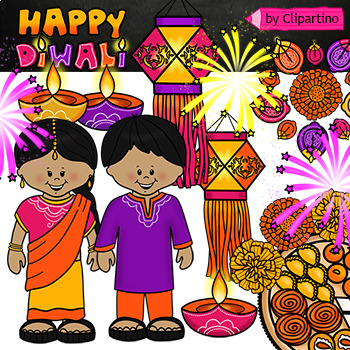 Preview of Holidays Around The World-India Diwali clip art