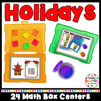 Preview of Holidays Around The World Kindergarten Math Box Centers