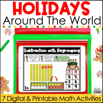 Preview of Holidays Around The World Math Activities - Winter Math Centers - December