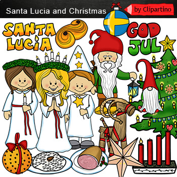 Preview of Holidays Around The World-Santa Lucia and Christmas clip art