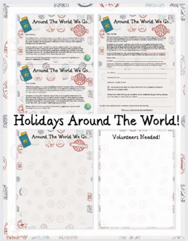 Preview of Holidays Around The World Theme and Party Parent Letter/Flyer