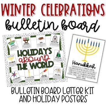 Preview of Holidays Around the World Bulletin Board - Christmas Bulletin Board Kit - Decor