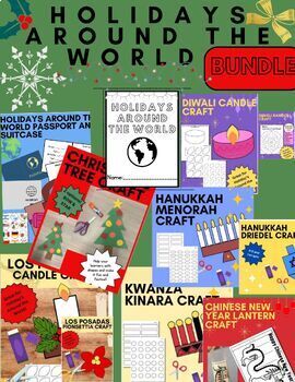 Preview of Holidays Around the World Bundle- 6 Countries (Passport, Lessons, Crafts, Suit