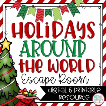 Preview of Holidays Around the World Christmas Escape Room Printable & Digital Activity