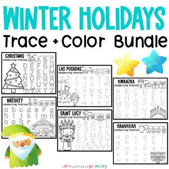 Preview of Holidays Around the World Letter Formation Practice, Holiday Alphabet Tracing