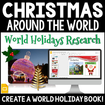 Preview of Holidays Around the World Christmas Research Project - Create a Holiday Book