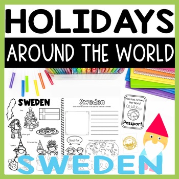 Preview of Holidays Around the World - Christmas in Sweden, St. Lucia Day, Lesson & Craft