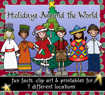 Preview of Holidays Around the World Clip Art, Fun Facts and Printables Bundle