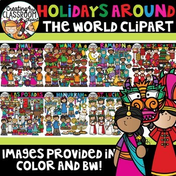 Preview of Holidays Around the World Clipart Bundle {Holidays Clipart}
