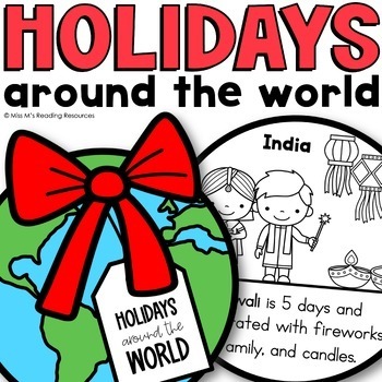 Preview of Holidays Around the World Craft Kindergarten Hanukkah Christmas Around the World