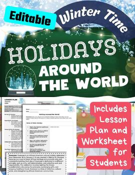 Preview of Holidays Around the World DEI Research Winter Time Activity Middle School ELA