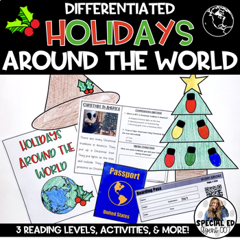 Preview of Holidays Around the World -Differentiated -3 Reading Levels, Activities, & More!