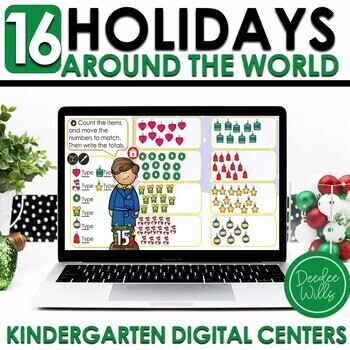 Preview of Holidays and Christmas Around the World Digital Centers Kindergarten Activities