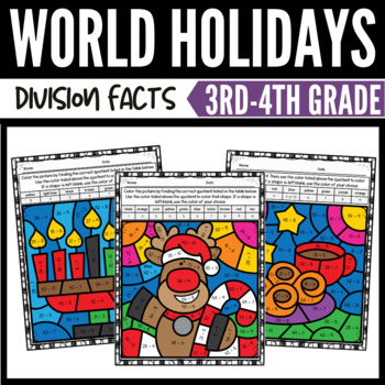 Preview of Holidays Around the World Division Color by Number