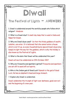 Holidays Around the World - Diwali Research Sheet by Live Love Teach TpT