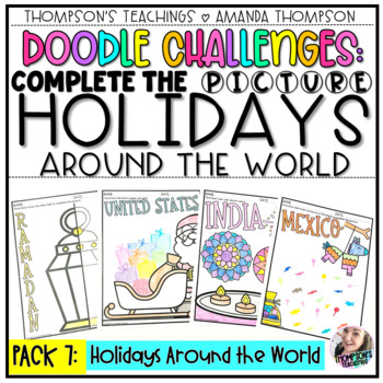 Preview of Holidays Around the World Early Finisher Activities | Doodle Challenges