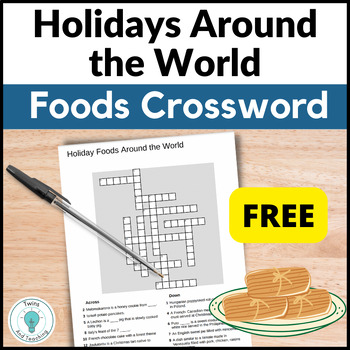 Preview of Holidays Around the World Foods Free Crossword Puzzle - Christmas Foods
