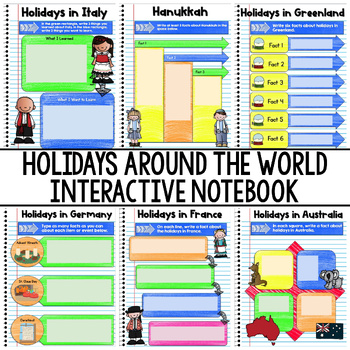 Preview of Holidays Around the World Interactive Notebook | Print and Digital