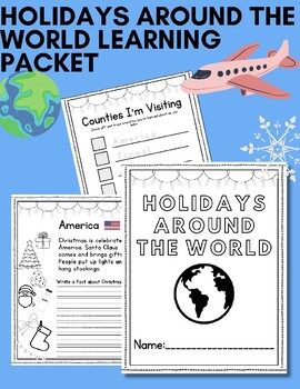 Preview of Holidays Around the World Learning and Fact Writing- Kindergarten and 1st