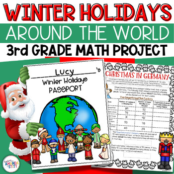 Preview of Holidays Around the World Math Project - Christmas Around the World Passport 3rd
