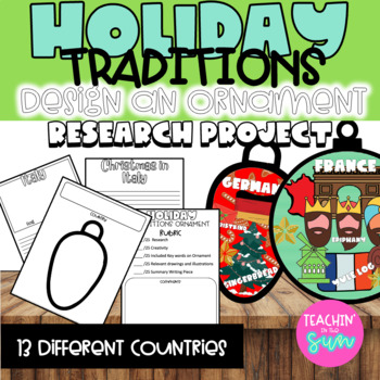 Preview of Holidays Around the World ORNAMENT CRAFT: Christmas Traditions RESEARCH Project