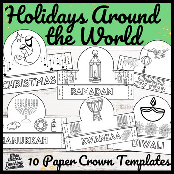 Preview of Holidays Around the World Craft Templates: Christmas & Holiday Themed Activities
