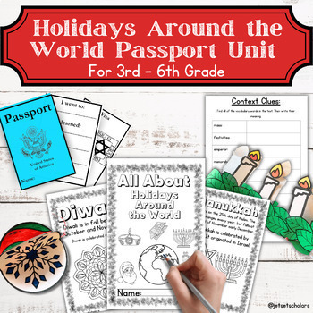 Preview of Holidays Around the World Passport, Crafts, and Informational Text Mini Book