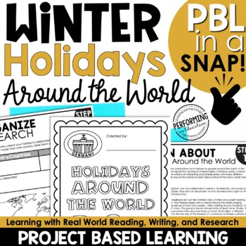 Preview of Holidays Around the World Project-Based Learning | December Christmas Research