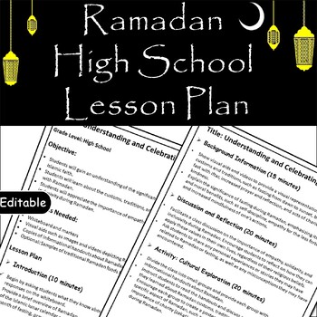 Preview of Holidays Around the World: Ramadan Lesson Plan for High School Students/Religion
