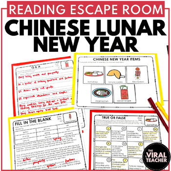 Preview of Chinese New Year 2024 Reading Escape Room Activity