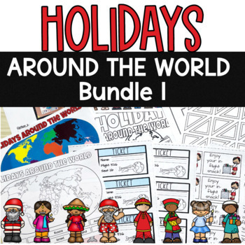 Preview of Holidays Around the World Reading Passages Crafts Writing Bundle ONE