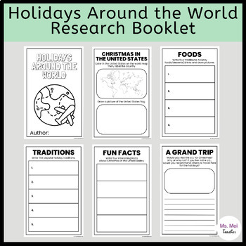 Preview of Holidays Around the World Research Booklet/Flip Book - Research Project